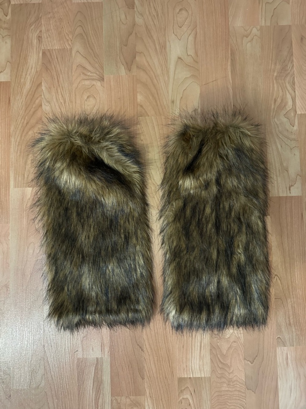 Faux Fur Arm Warmers in Brown Tones